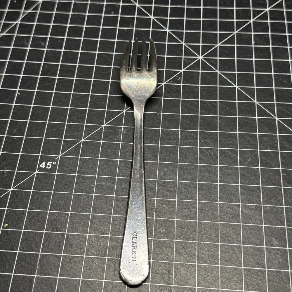 International Silver Co Triple Plate Clark's Dinner Fork Vintage Art Deco 7.5